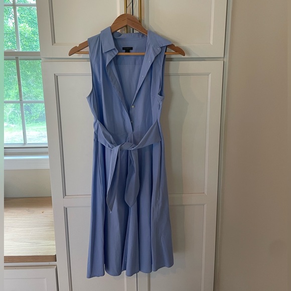 Ann Taylor Dresses & Skirts - Ann Taylor Blue Tie Shirtdress 4